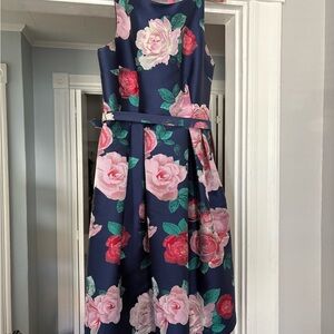 Eliza J Navy and Pink Floral Dress